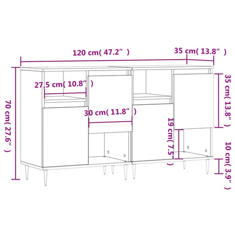 Sideboards 2 Pcs Engineered Wood