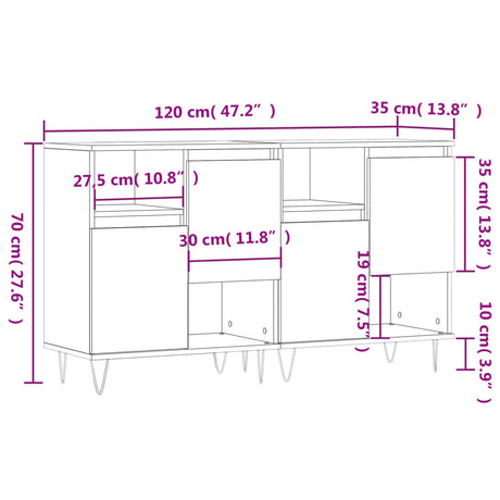Sideboards 2 Pcs Engineered Wood
