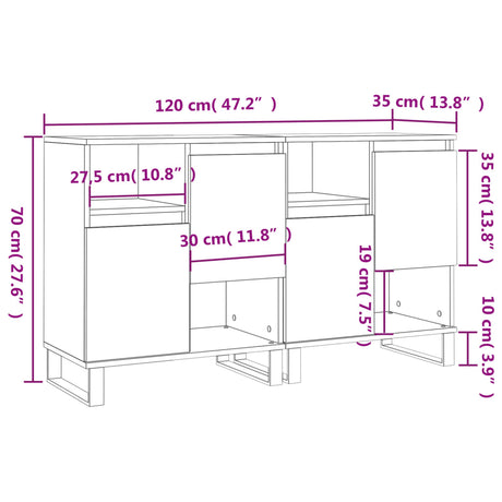 Sideboards 2 Pcs Engineered Wood
