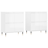 Sideboards 2 pcs High Gloss White Engineered Wood
