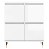 Sideboards 2 pcs High Gloss White Engineered Wood