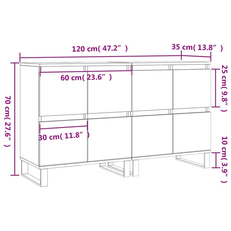 Sideboards 2 Pcs Engineered Wood