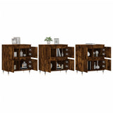 Sideboards 3 pcs Smoked Oak Engineered Wood