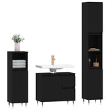 3 Piece Bathroom Furniture Set Engineered Wood