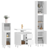 3 Piece Bathroom Furniture Set Engineered Wood