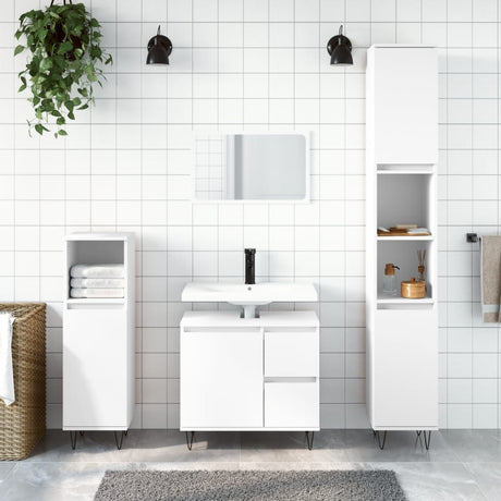 3 Piece Bathroom Furniture Set Engineered Wood