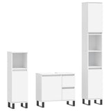 3 Piece Bathroom Furniture Set Engineered Wood
