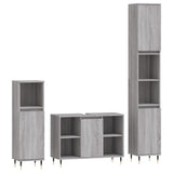 3 Piece Bathroom Furniture Set Engineered Wood