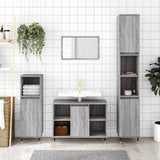 3 Piece Bathroom Furniture Set Engineered Wood