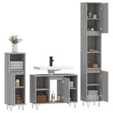 3 Piece Bathroom Furniture Set Engineered Wood