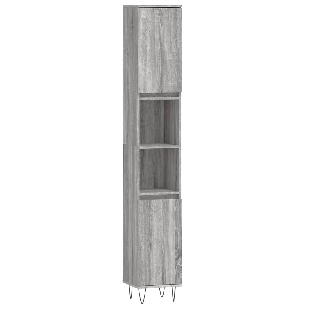 3 Piece Bathroom Furniture Set Engineered Wood