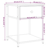 Bedside Table 44X45X58 Cm Engineered Wood