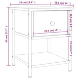 Bedside Table 34X35.5X45 Cm Engineered Wood