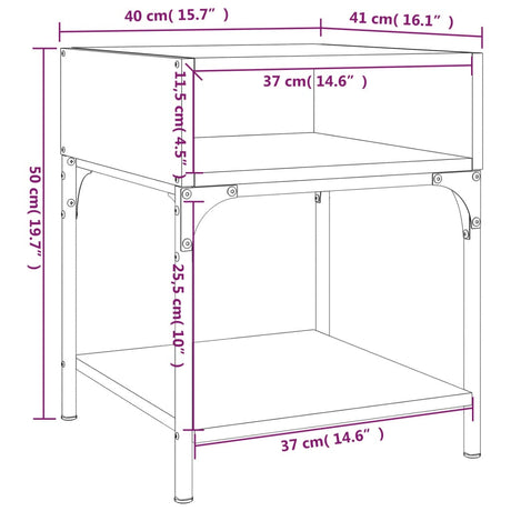 Bedside Table 40X41X50 Cm Engineered Wood