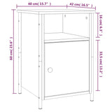 Bedside Cabinet 40X42X60 Cm Engineered Wood