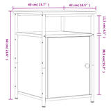 Bedside Cabinet 40X42X60 Cm Engineered Wood