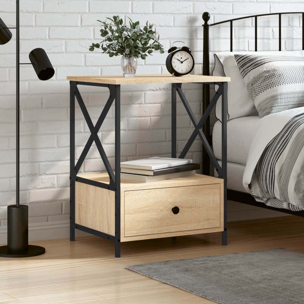 Bedside Table 50X41X65 Cm Engineered Wood