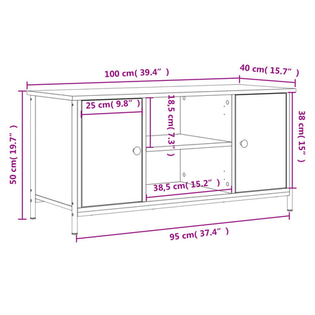 Tv Cabinet 100X40X50 Cm Engineered Wood