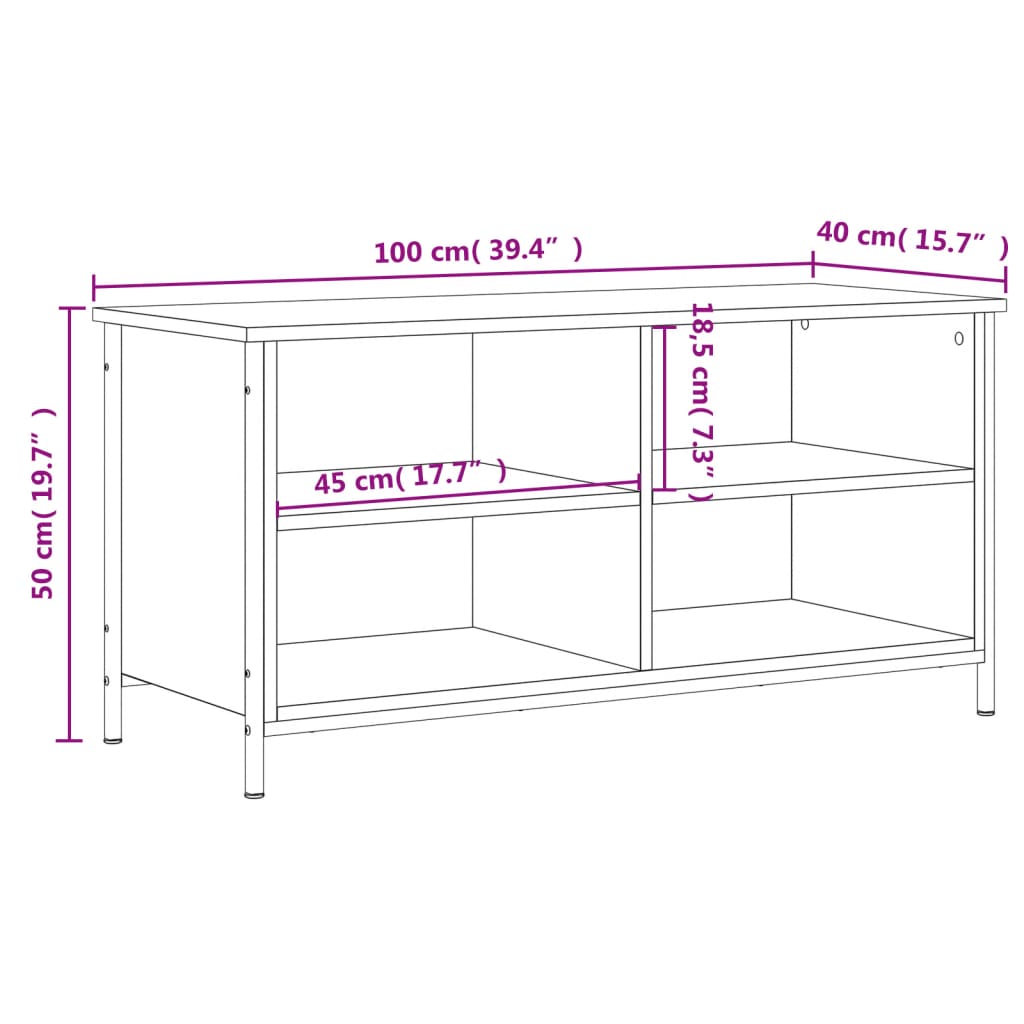 Tv Cabinet 100X40X50 Cm Engineered Wood