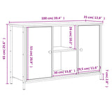 Tv Cabinet 100X35X65 Cm Engineered Wood