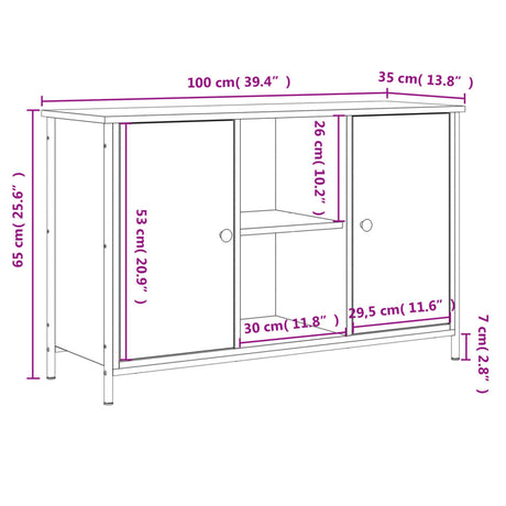 Tv Cabinet 100X35X65 Cm Engineered Wood