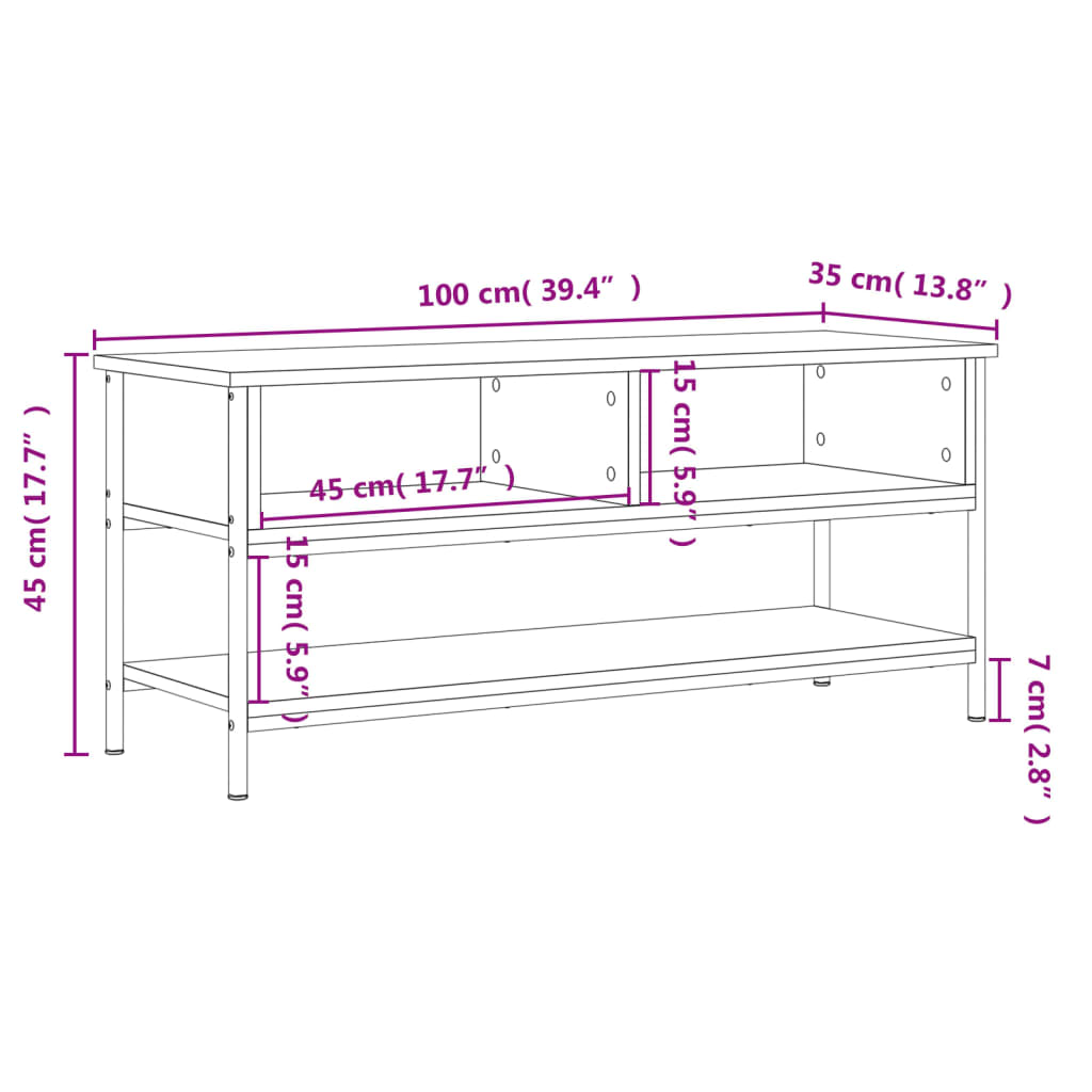 Tv Cabinet 100X35X45 Cm Engineered Wood