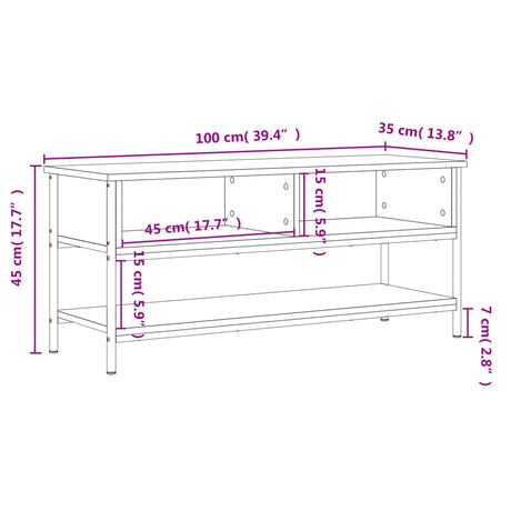 Tv Cabinet 100X35X45 Cm Engineered Wood