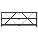 Console Table Black 180x30x75 cm Engineered Wood and Iron