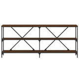 Console Table Brown Oak 180x30x75 cm Engineered Wood and Iron