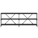 Console Table Black 200x30x75 cm Engineered Wood and Iron