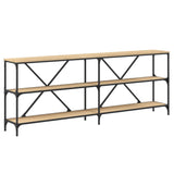 Console Table Sonoma Oak 200x30x75 cm Engineered Wood and Iron