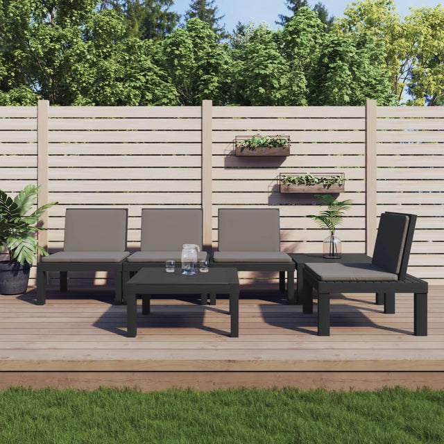 6 Piece Garden Lounge Set With Cushions Pp
