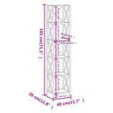 6-Tier Shelf 40X30X Solid Wood Oak