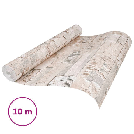 Wallpaper 3D Stone Look Grey And 10X0.53 M Non-Woven