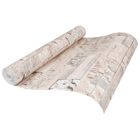 Wallpaper 3D Stone Look Grey And 10X0.53 M Non-Woven