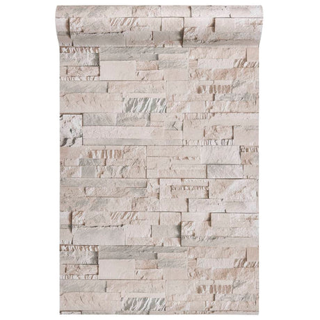 Wallpaper 3D Stone Look Grey And 10X0.53 M Non-Woven