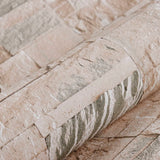 Wallpaper 3D Stone Look Grey And 10X0.53 M Non-Woven