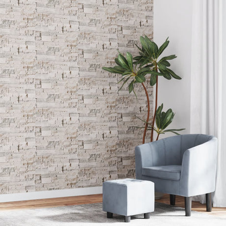 Wallpaper 3D Stone Look Grey And 10X0.53 M Non-Woven
