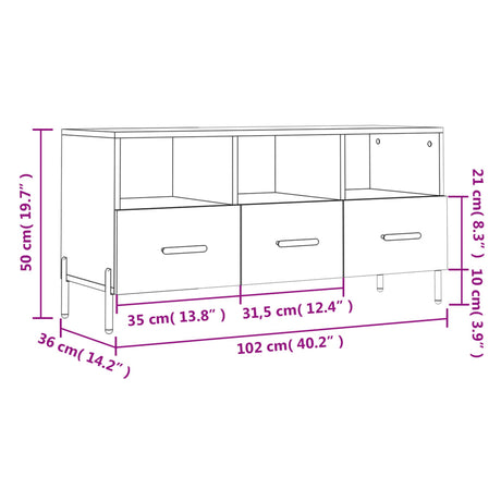 Tv Cabinet 102X36X50 Cm Engineered Wood