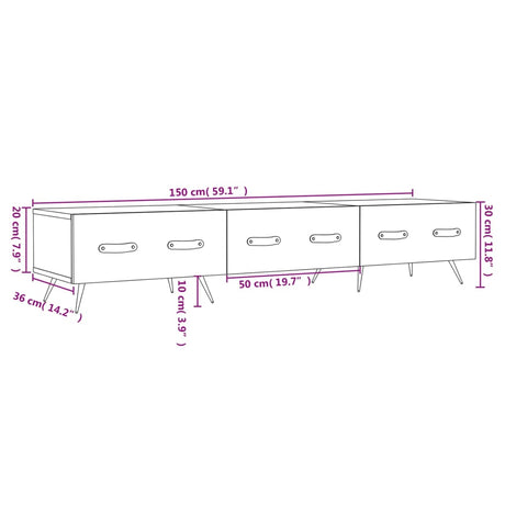 Tv Cabinet 150X36X30 Cm Engineered Wood