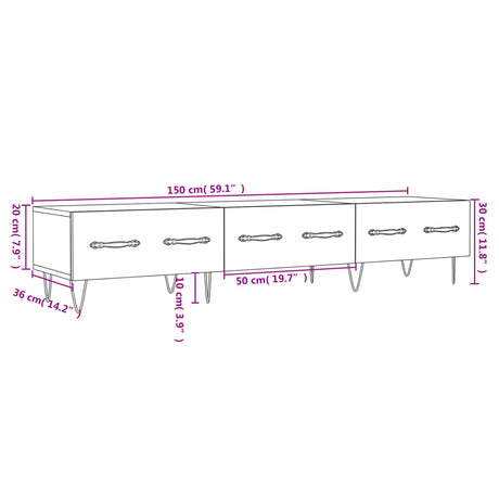 Tv Cabinet 150X36X30 Cm Engineered Wood