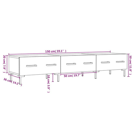 Tv Cabinet 150X36X30 Cm Engineered Wood