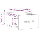 Wall-Mounted Bedside Cabinet 35X35X20 Cm