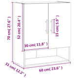 Wall Cabinet 60X31X70 Cm Engineered Wood