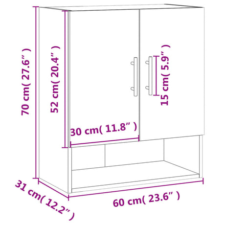 Wall Cabinet 60X31X70 Cm Engineered Wood