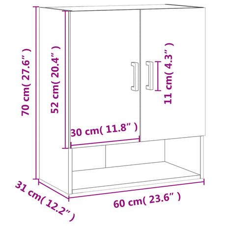 Wall Cabinet 60X31X70 Cm Engineered Wood