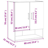 Wall Cabinet 60X31X70 Cm Engineered Wood