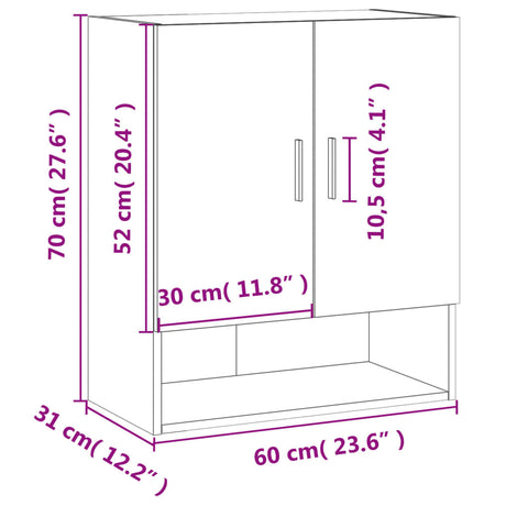 Wall Cabinet 60X31X70 Cm Engineered Wood