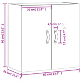 Wall Cabinet 60X31X60 Cm Engineered Wood