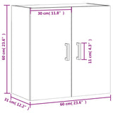 Wall Cabinet 60X31X60 Cm Engineered Wood